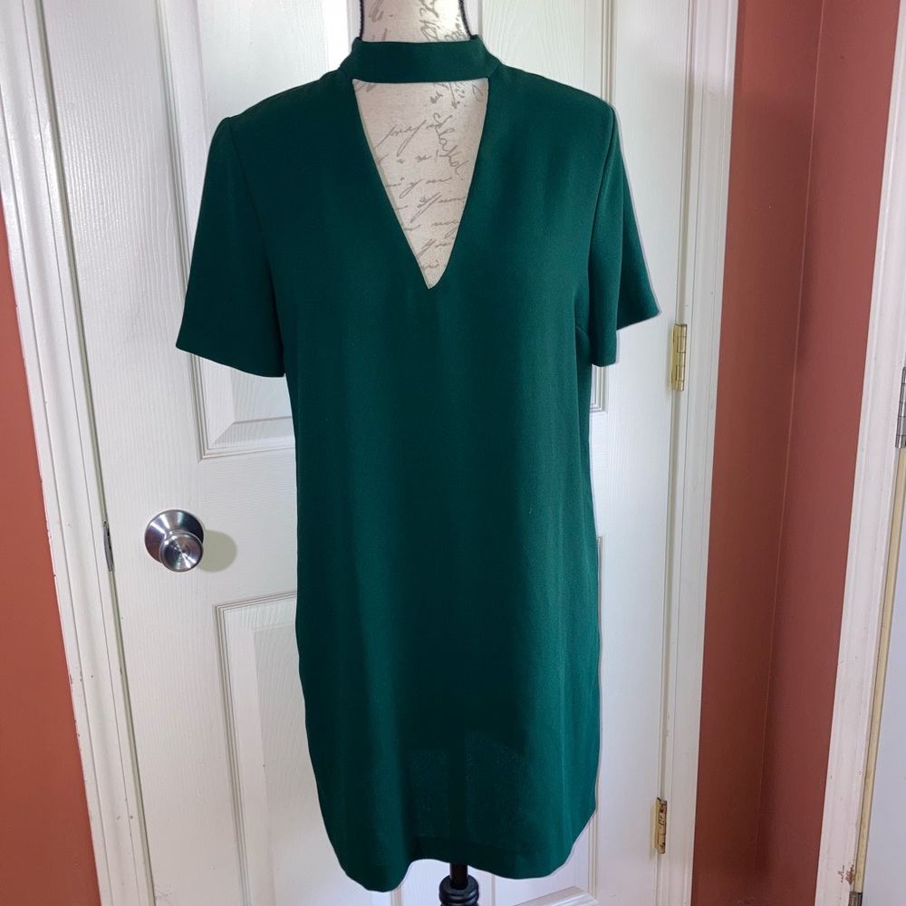 *As Seen On TV* Zara Woman Short Sleeve Shift Dress V Neck Collared Detail Small - Picture 2 of 8